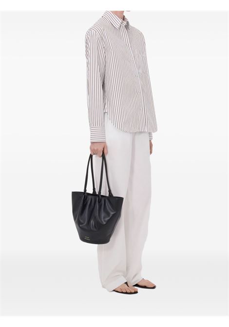 maud oversized shirt woman red and light blue LOULOU DE SAISON | MAUDDARK RED/LIGHT BLUE